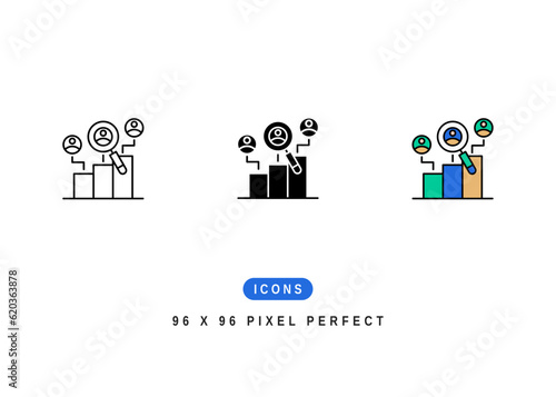 Competitor Analysis Icon. Supply Chain Strategy Symbol Stock Illustration. Vector Line Icons For UI Web Design And Presentation