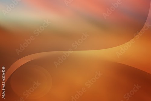 abstract orange dynamic wave flowing with light effect on graphic design gradient background. Idea for wallpaper brochures online post, web title or more use.