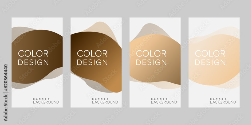 Abstract background banner gradient line color design vector, vertical banner set