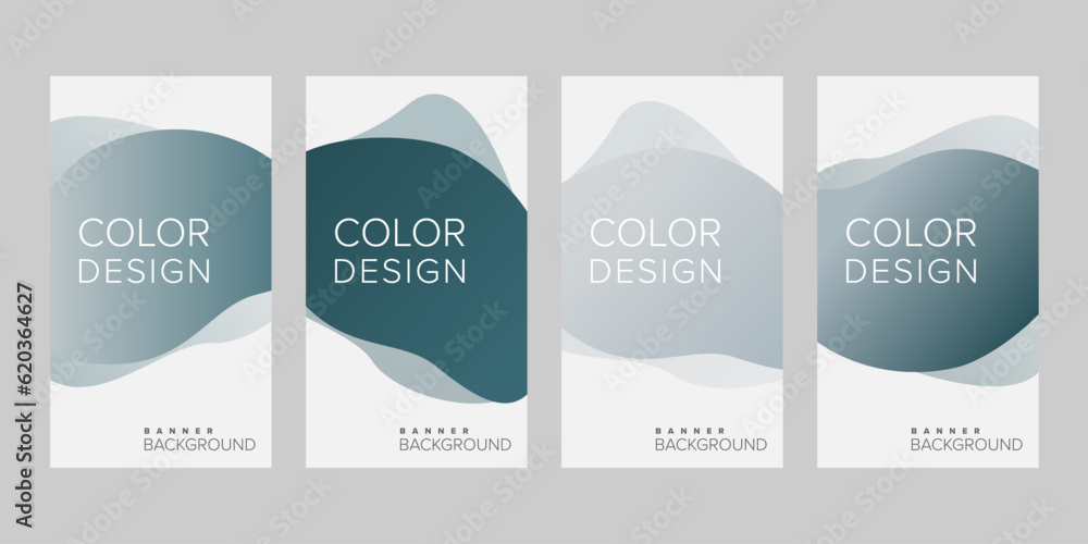 Abstract background banner gradient color design vector, vertical banner set