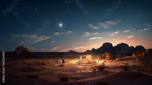 sunset at the desert, night life for Adventurers, background