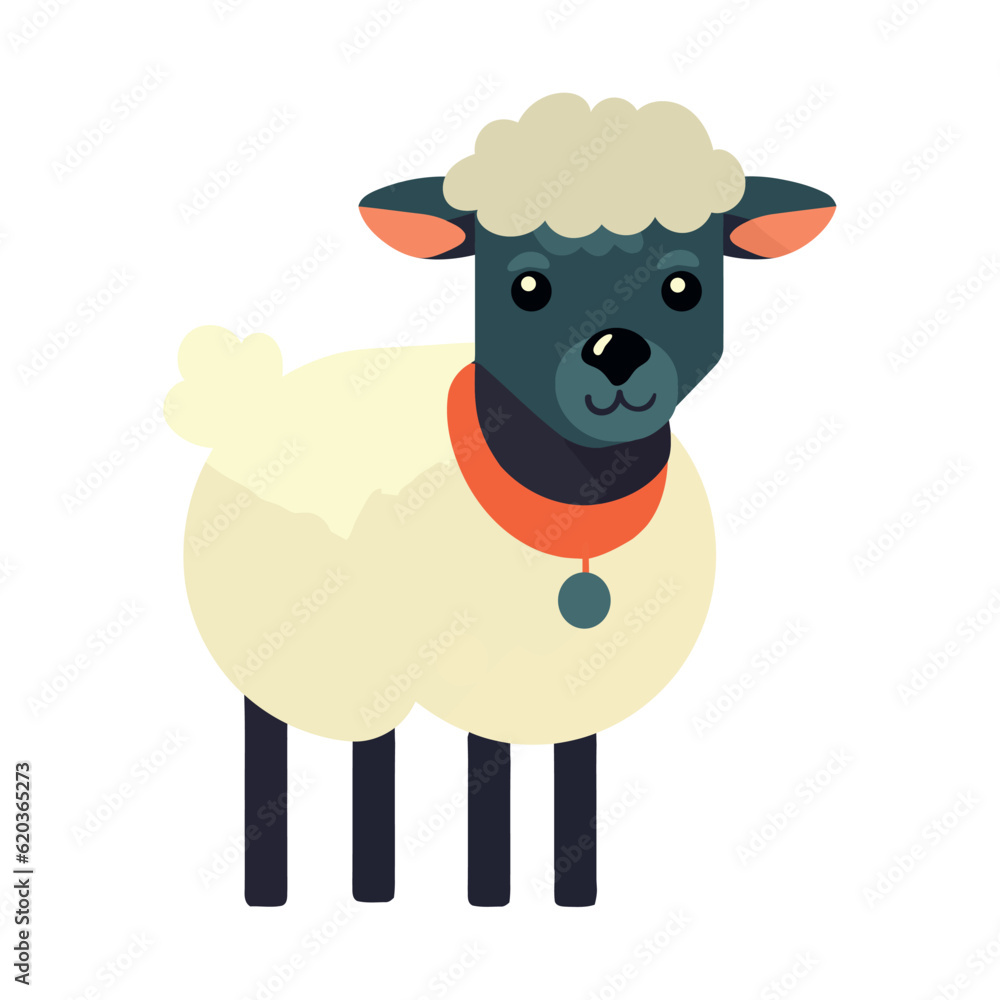 Cute cartoon lamb smiling icon Cute cartoon lamb smiling icon