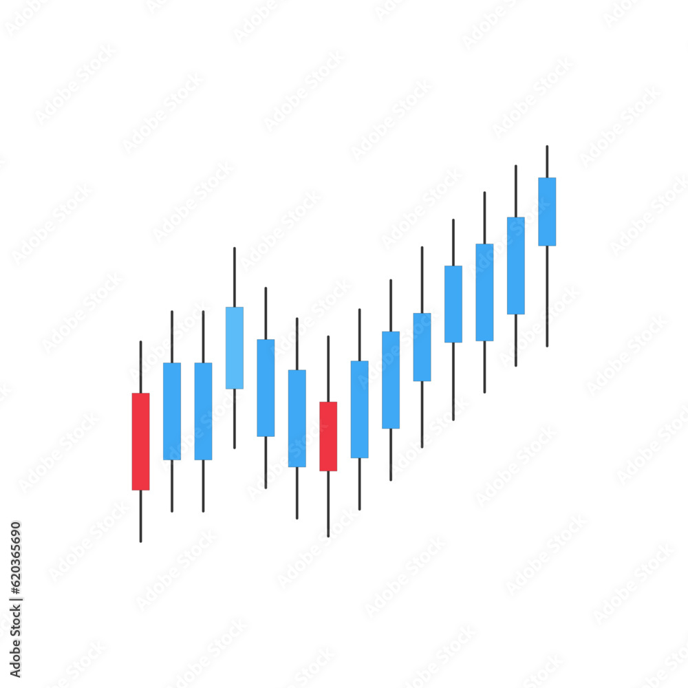 Chart of the trading scale on a white background Chart of the trading scale on a white background