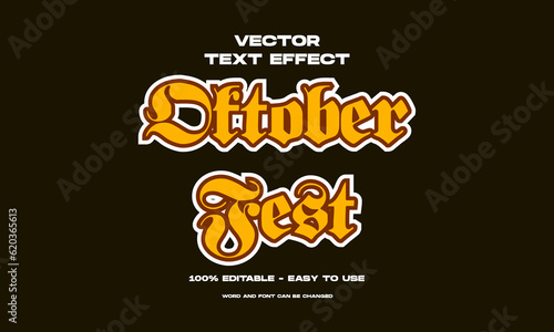 Oktoberfest editable text effect. Retro vintage style