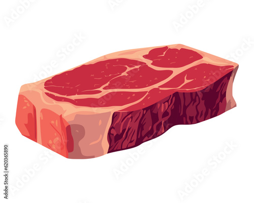 Grilled pork chop, bacon, and sirloin steak on plate