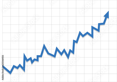 arrow graph slowly and surely going up make profit financial and economic grow market boom
