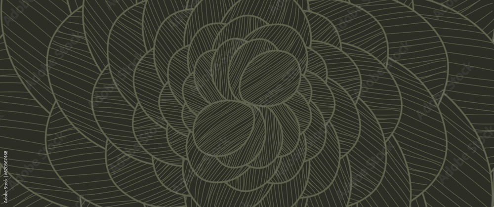 decorative wavy floral leaves line pattern, tropical foliage vector pattern for summer, background, card, event decorative wavy floral leaves line pattern, tropical foliage vector pattern for summer, background, card, event