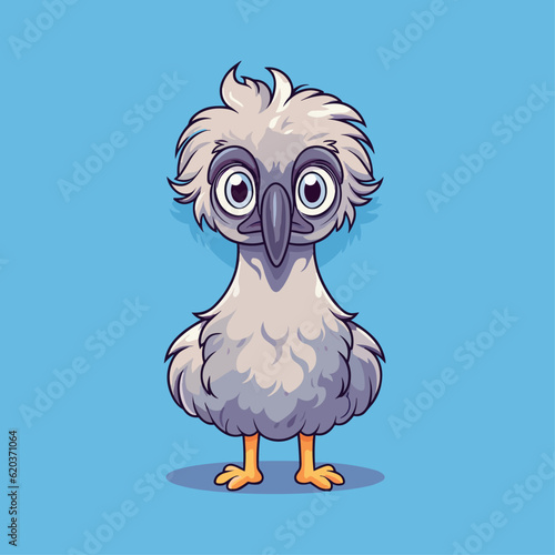 Cute Emu and Ostrich Cartoon Characters: Perfect for Children's Products and Wildlife-themed Designs