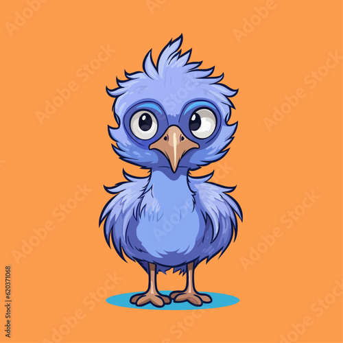 Cute Emu and Ostrich Cartoon Characters: Perfect for Children's Products and Wildlife-themed Designs