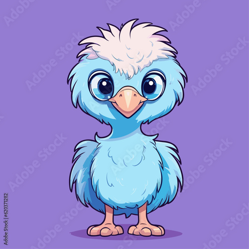 Cute Emu and Ostrich Cartoon Characters: Perfect for Children's Products and Wildlife-themed Designs