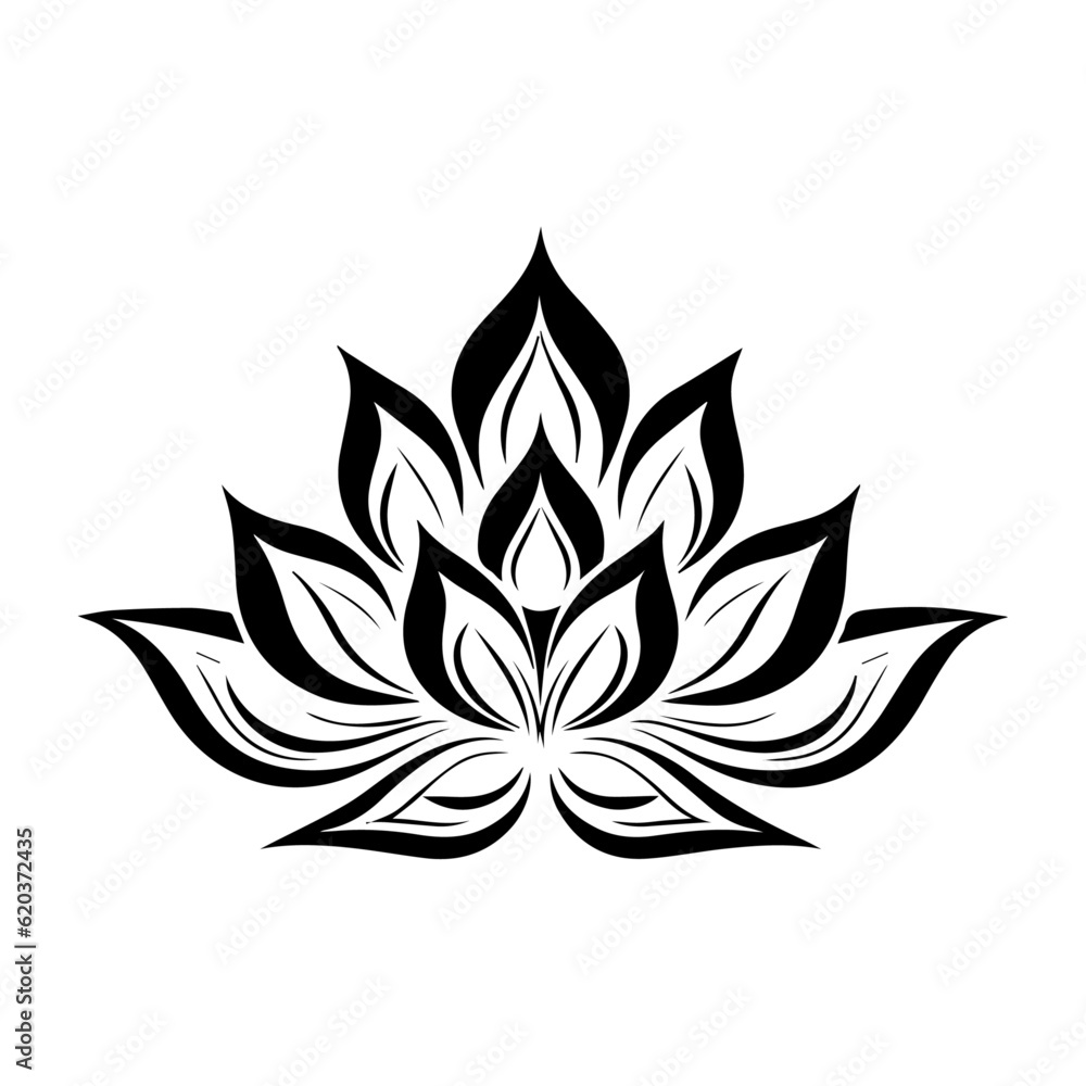 Lotus flower isolated on white background, vector illustration.