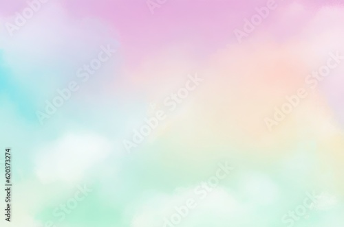 ABSTRACT GRADIENT pastel color BACKGROUND, COLORFUL GRAPHIC PASTEL DESIGN, Summer season concept: pale pink green blue gradation yellow in sweet color Soft cloudy bacground