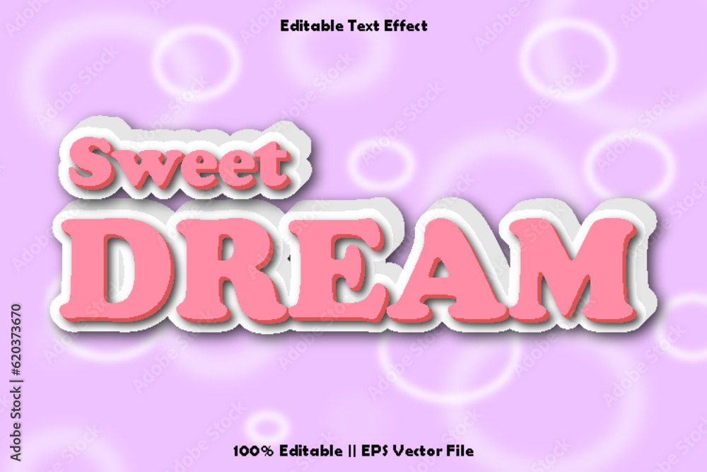 Sweet dream editable text effect
