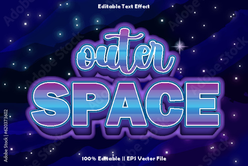 Outer space editable text effect