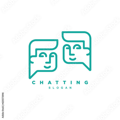 Boys chat app logo design. Homie chatting logo for your brand or business