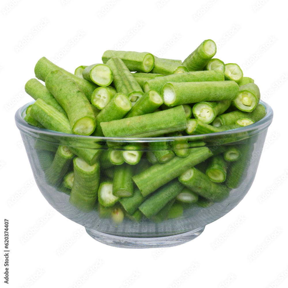 Long bean slices isolated, transparent background Long bean slices isolated, transparent background