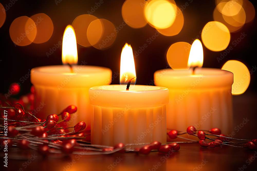 Glowing Illumination Captivating Candlelight and Its Warm Ambiance. created with Generative AI Glowing Illumination Captivating Candlelight and Its Warm Ambiance. created with Generative AI