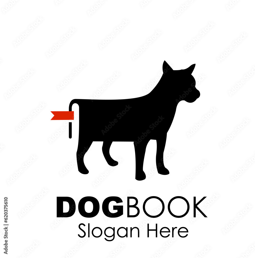 dog book logo design concept 