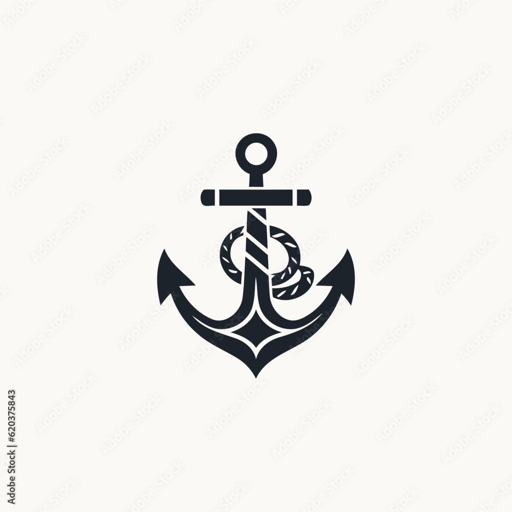Anchor logo design vector illustration