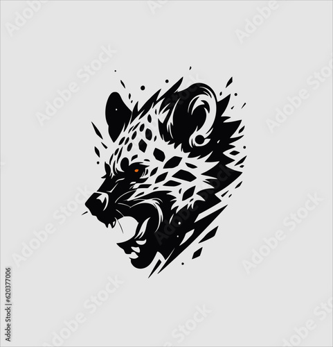 vector logo icon hyena head from side, logo for gaming