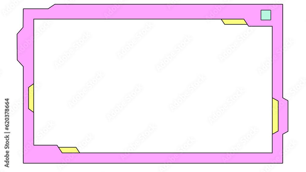 Abstract HUD frame 90s retro style