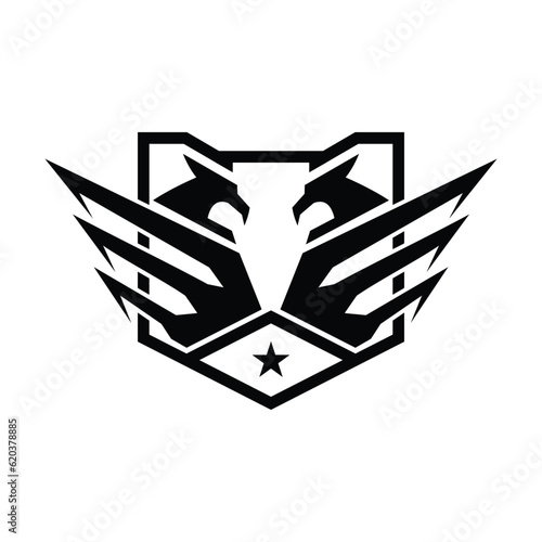 Eagle Logo. Double Eagle Badge tactical logo design Template illustration