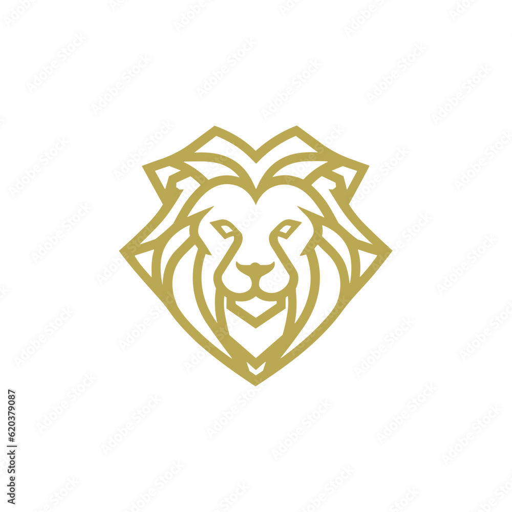 Lion head iIllustration logo. Isolated on white background Lion head iIllustration logo. Isolated on white background