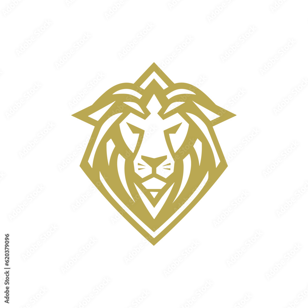 Lion head iIllustration logo. Isolated on white background Lion head iIllustration logo. Isolated on white background
