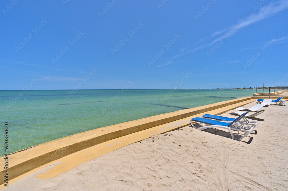 Beach at holiday resort venue in Merida (Yucatan, Mexico)