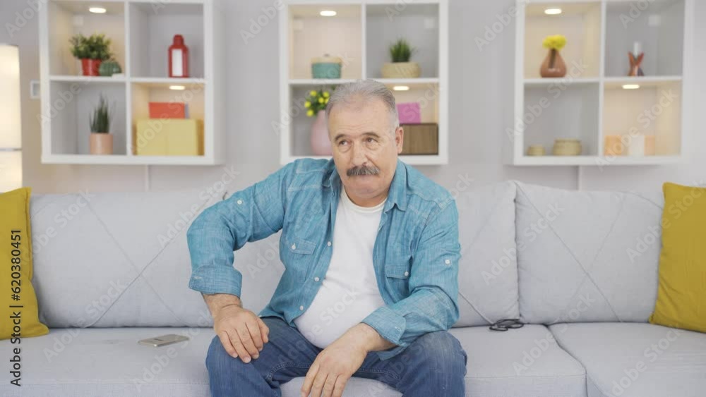 Thoughtful old man in front of the camera. Thoughtful old man in front of the camera.