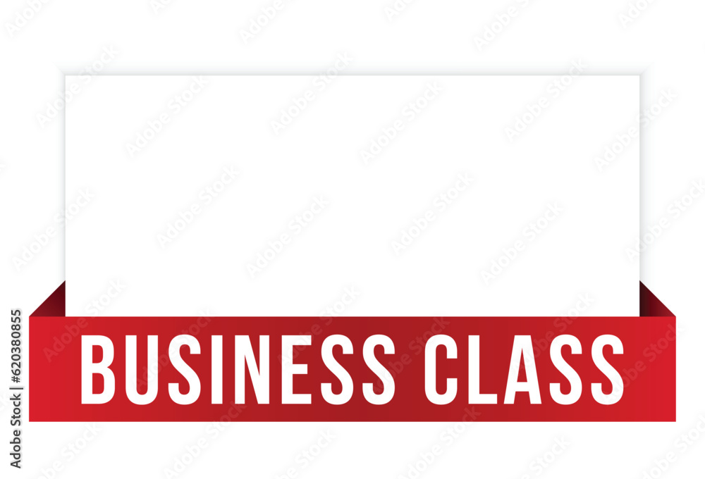 Business Class Vector banner ribbon design. Business Class Vector banner ribbon design.