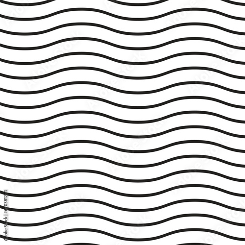abstract geometric black wave line pattern art.
