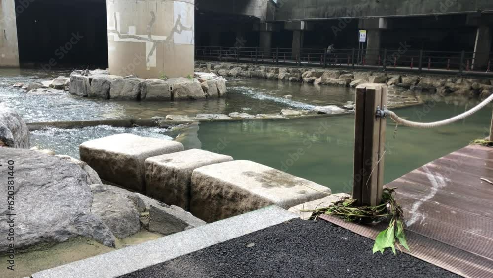 After heavy raining and flood