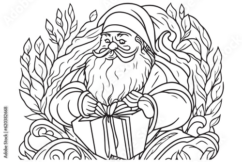 Santa Claus coloring page. Christmas coloring page. Santa clause outline clip art