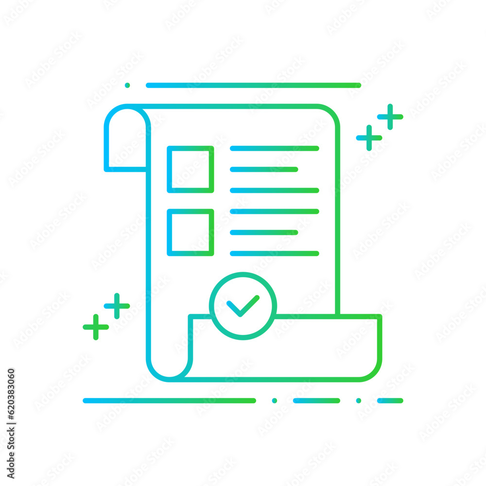 Checklist Business and Finance icon with blue and green gradient style. check, list, mark, document, form, agreement, choice. Vector illustration Checklist Business and Finance icon with blue and green gradient style. check, list, mark, document, form, agreement, choice. Vector illustration