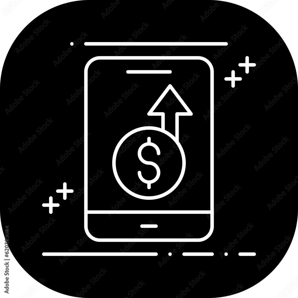 Dollar Price Business and Finance icon with black filled style. investment, market, cost, economy, success, wealth, arrow. Vector illustration Dollar Price Business and Finance icon with black filled style. investment, market, cost, economy, success, wealth, arrow. Vector illustration