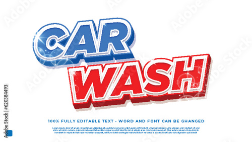 Editable text effect for car wash services