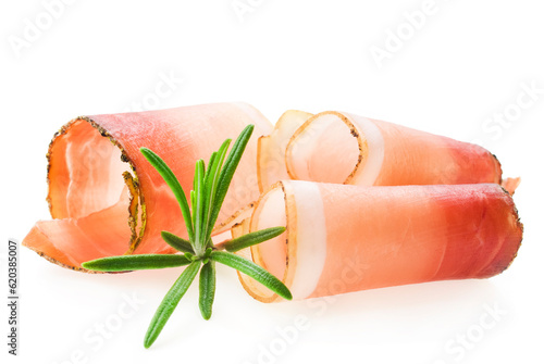 rolled slices of ham