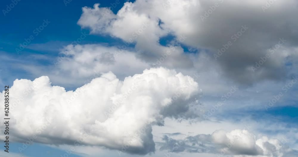 Time lapse blue sky white cloud bright and clear scenery. Landscape timelapse motion fluffy white cloud. 4K sky timelapse vibrant landscape nature cloudscape. Time lapse blue sky white cloud bright and clear scenery. Landscape timelapse motion fluffy white cloud. 4K sky timelapse vibrant landscape nature cloudscape.