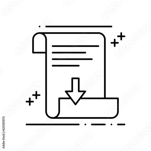 Network Data Business and Finance icon with black outline style. management, server, line, cloud, storage, sign, info. Vector illustration