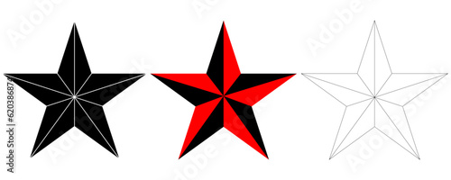 Lone star icon set.texan star