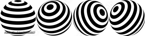 Black white globe spiral icon set