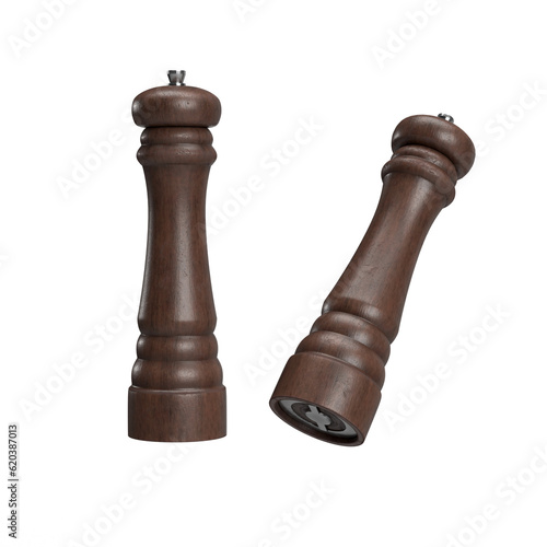 two wood pepper grinder illustration png