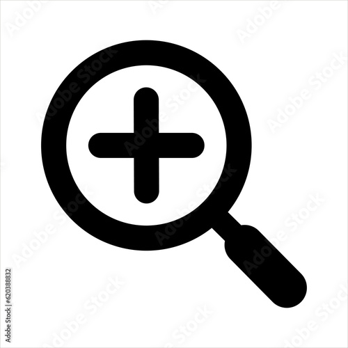Zoom in vector icon, zoom vector icon flat style, zoom in icon isolated on white background.