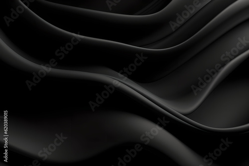 Abstract minimalist matt black wave background. Monochrome minimalist style fashionable background
