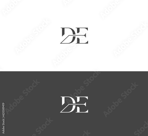 DE, ED alphabet abstract initial letter logo design vector template.