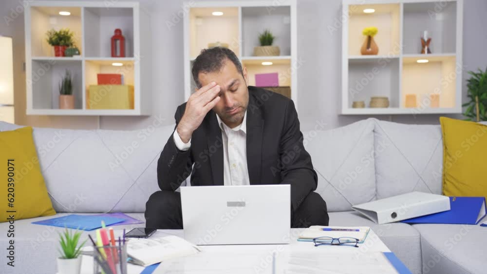 Home office worker man falling asleep. Home office worker man falling asleep.