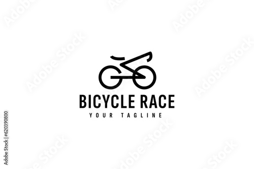 Bicycle race logo vector icon illustration
