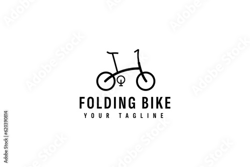 Folding bike logo vector icon illustration