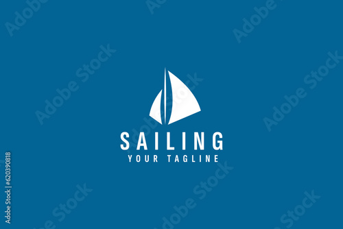 Sailing boat logo vector icon illustration